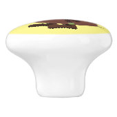 Grappig hongerige lelijke cartoon keramische knop (Zijkant)