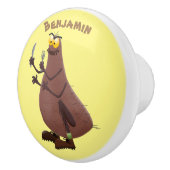 Grappig hongerige lelijke cartoon keramische knop (Rechts)