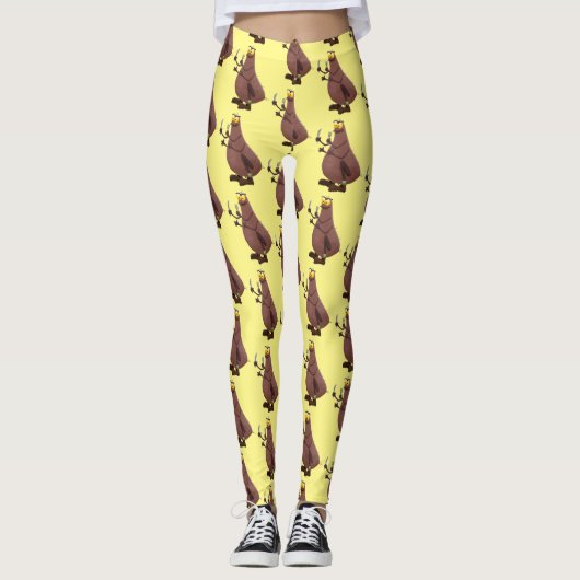Grappig hongerige lelijke cartoon leggings (Voorkant)