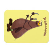 Grappig hongerige lelijke cartoon magneet (Horizontaal)