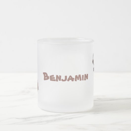 Grappig hongerige lelijke cartoon matglas koffiemok (Center)