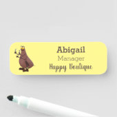 Grappig hongerige lelijke cartoon naamplaatje (In situ)