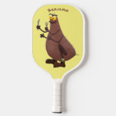 Grappig hongerige lelijke cartoon  pickleball paddle (Achterkant)