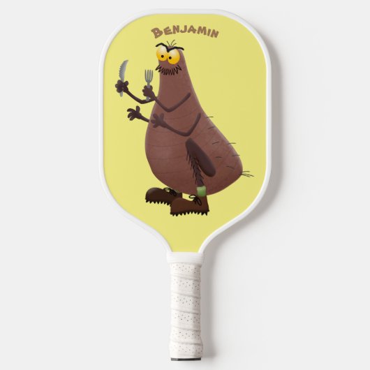Grappig hongerige lelijke cartoon  pickleball paddle (Voorkant)