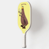 Grappig hongerige lelijke cartoon  pickleball paddle (Links)
