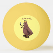 Grappig hongerige lelijke cartoon pingpongbal (Achterkant)