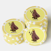 Grappig hongerige lelijke cartoon poker chips (Opstapeling)