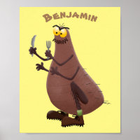 Grappig hongerige lelijke cartoon