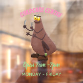 Grappig hongerige lelijke cartoon raamsticker (Vel 2)