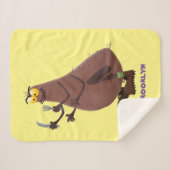 Grappig hongerige lelijke cartoon sherpa deken (Voorkant (horizontaal))