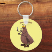 Grappig hongerige lelijke cartoon sleutelhanger (Voorkant)
