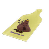 Grappig hongerige lelijke cartoon snijplank (Hoek)