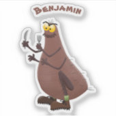 Grappig hongerige lelijke cartoon sticker (Voorkant)