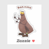 Grappig hongerige lelijke cartoon sticker (Vel)