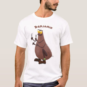 Grappig hongerige lelijke cartoon t-shirt