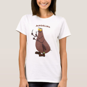 Grappig hongerige lelijke cartoon t-shirt