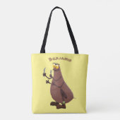 Grappig hongerige lelijke cartoon tote bag (Achterkant)