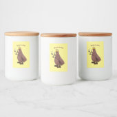 Grappig hongerige lelijke cartoon voedselcontainer etiket (Flessen)