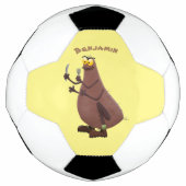 Grappig hongerige lelijke cartoon voetbal