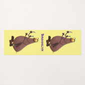 Grappig hongerige lelijke cartoon yogamat (Achterkant (horizontaal))