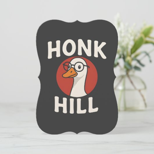 Grappig Honk Hill Gans Design - Cute & Chaotische Kaart (Staand voorkant)