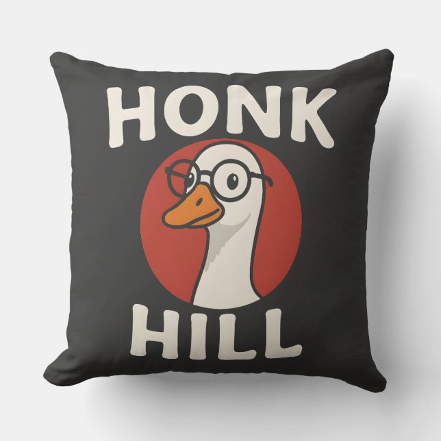 Grappig Honk Hill Gans Design - Cute & Chaotische  Kussen (Voorkant)