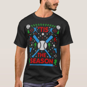 Grappig honkbal dit seizoen lelijke kerst zweet t-shirt
