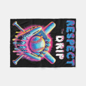 Grappig honkbal druppel ijs druipen respect voor d fleece deken (Voorkant (Horizontaal))