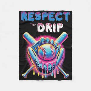 Grappig honkbal druppel ijs druipen respect voor d fleece deken
