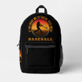 Grappig honkbal Gezegde silhouet speler Bedrukte Rugzak (Voorkant)