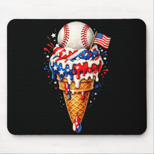 Grappig Honkbal Ijs Patriottisch USA Zomer Muismat