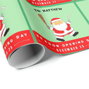 Grappig honkbal Kerstvakantie Cadeaupapier