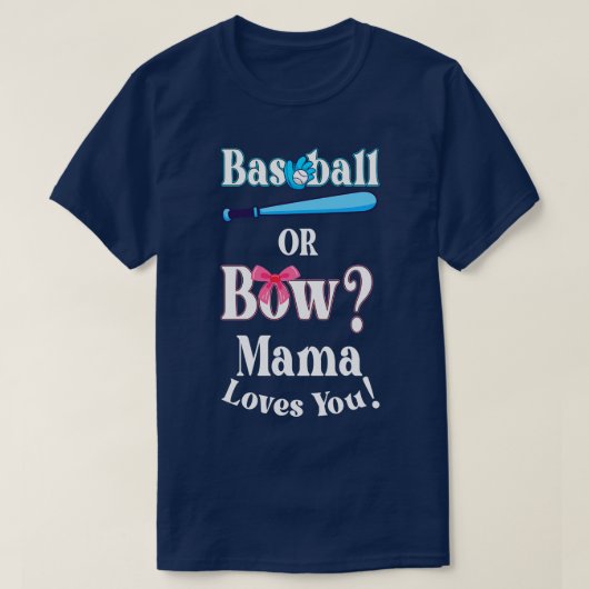 Grappig honkbal of boog mama houdt van je t-shirt (Design voorkant)