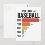 Grappig honkbal sport waarom ik verlies bij honkba briefkaart (Voorkant / Achterkant)