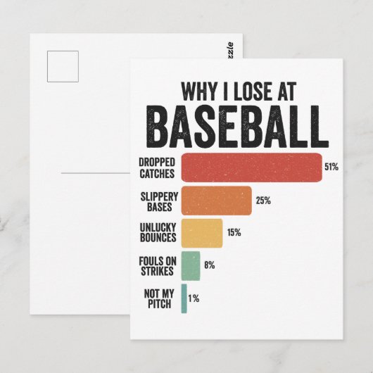 Grappig honkbal sport waarom ik verlies bij honkba briefkaart (Voorkant / Achterkant)