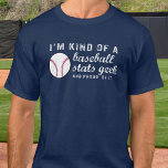 Grappig  honkbal statistieken geek honkbal fan t-shirt<br><div class="desc">Het perfecte T-shirt voor iemand die echt van honkbal houdt en alles over het spel weet - ze zijn een honkbal Stats Geek/Nerd. Noodlijdende stijl tekst leest, "Ik ben een soort honkbal Stats Geek en trots op het" Geweldig voor coaches, honkballers, fans, honkbal vaders, moeders of degenen die echt van...</div>