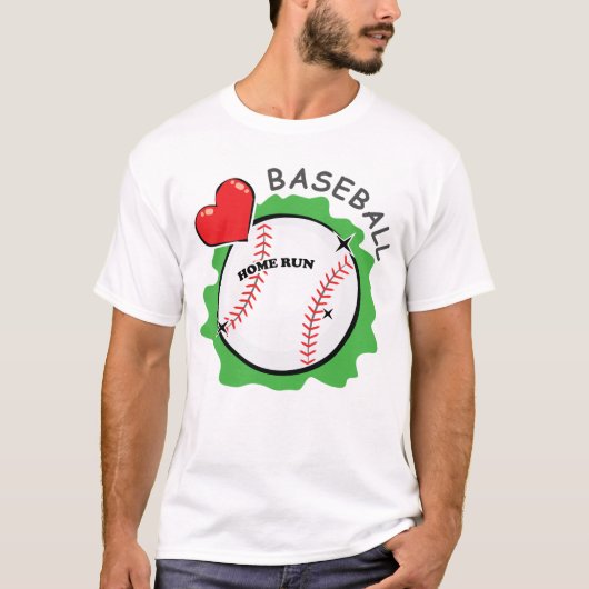 Grappig honkbalontwerp t-shirt (Voorkant)