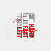 Grappig honkbalteam slaat hard loopt snel draai li fleece deken (Voorkant (Horizontaal))