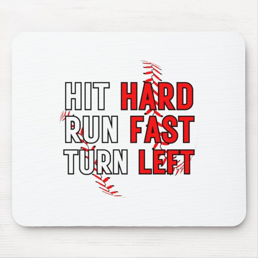 Grappig honkbalteam slaat harde run snel links af muismat (Voorkant)