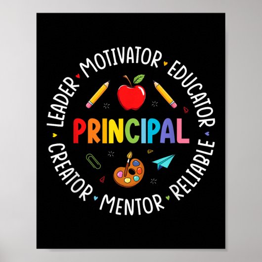 Grappig hoofdleven Rainbow terug naar school voor Poster (Voorkant)