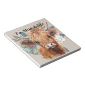 Grappig hoogland koe naar - moo list Notitieblok. Notitieblok (Schuin)