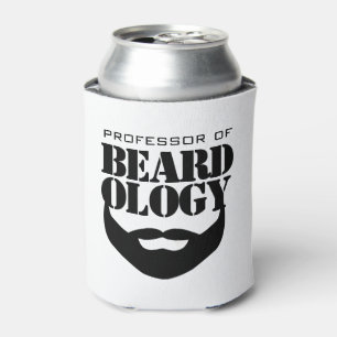 Grappig hoogleraar in de beardologie blikjeskoeler