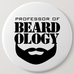 Grappig hoogleraar in de beardologie ronde button 6,0 cm