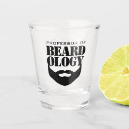 Grappig hoogleraar in de beardologie shot glas