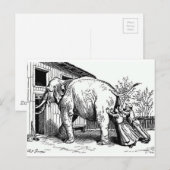 Grappig - hopeloos, past niet op olifant briefkaart (Voorkant / Achterkant)