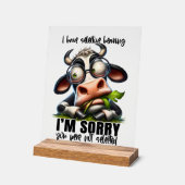 Grappig horen koe woord kunst acryl bord (Hoek)