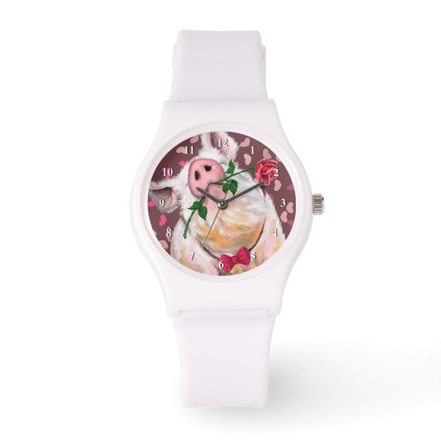 Grappig horloge met Gentleman Pig - Speels cadeau (Voorkant)