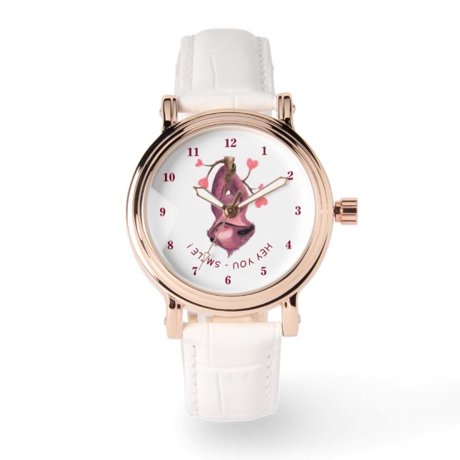 Grappig horloge met speelse luiaard - Smile (Voorkant)