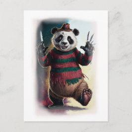 Grappig Horror Parodie Film Personage op een Witte Feestdagenkaart