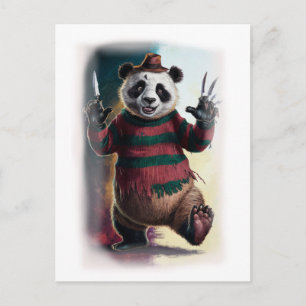 Grappig Horror Parodie Film Personage op een Witte Feestdagenkaart